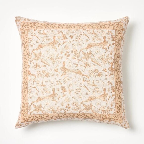 Threshold Studio McGee Printed Easter Toile Block Print Square Throw Pillow - Picture 1 of 5